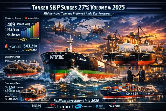 Tanker S&P Activity Surges in 2025 with 27% Volume Growth