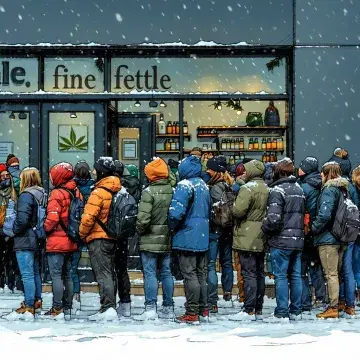 Norwalk's First Recreational Cannabis Dispensary Attracts Eager Crowds in Blustery Cold
